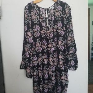 American Eagle Black Floral Romper